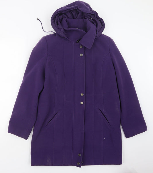 eleganze Womens Purple   Pea Coat Coat Size S