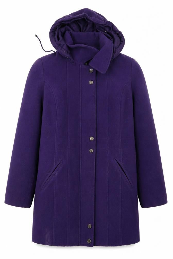 eleganze Womens Purple   Pea Coat Coat Size S