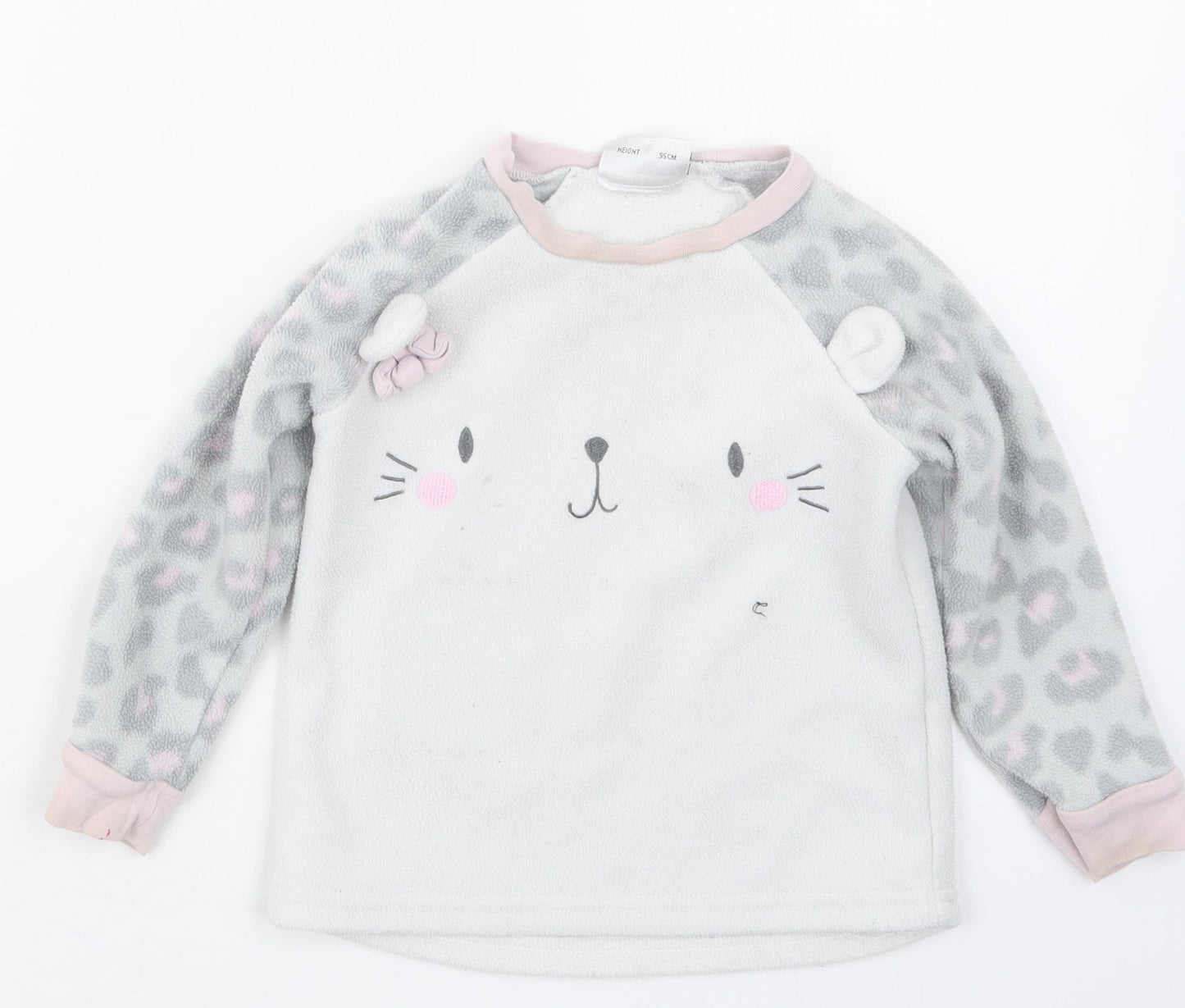 JAM JAM Girls Grey Animal Print  Top Pyjama Set Size 2-3 Years