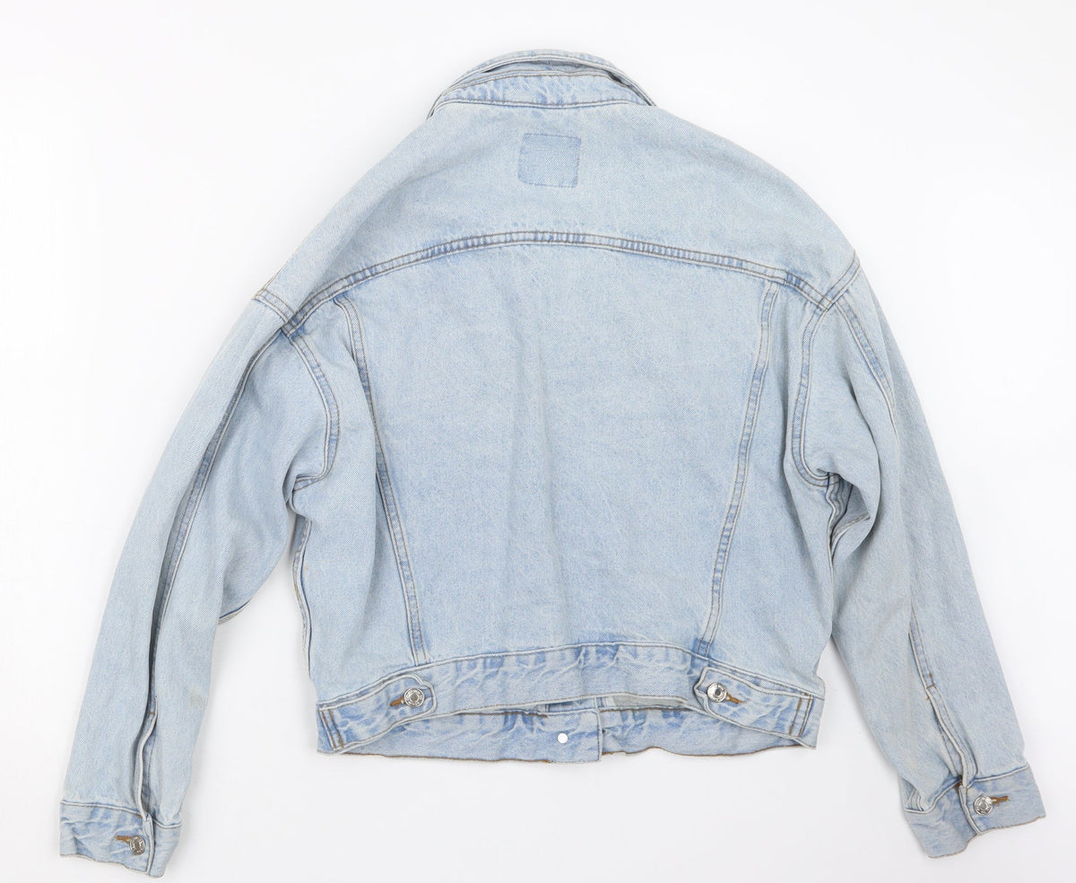 Back view of Denim Co. women’s blue denim jacket, size UK 8