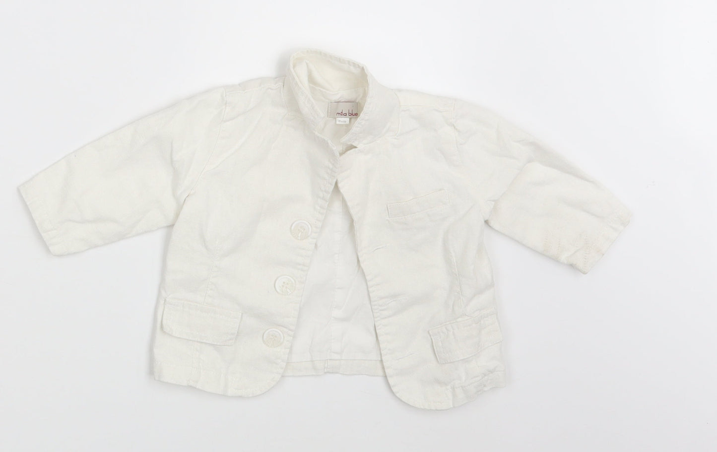 Mila Blue Baby White   Jacket Blazer Size 3-6 Months