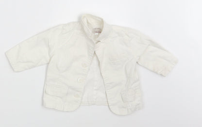 Additional front view of Mila Blue Baby White Jacket Blazer, size 3-6, Months
