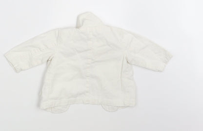 Back view of Mila Blue Baby White Jacket Blazer, size 3-6, Months