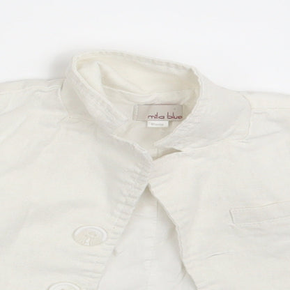 Close-up detail of Mila Blue Baby White Jacket Blazer, size 3-6, Months
