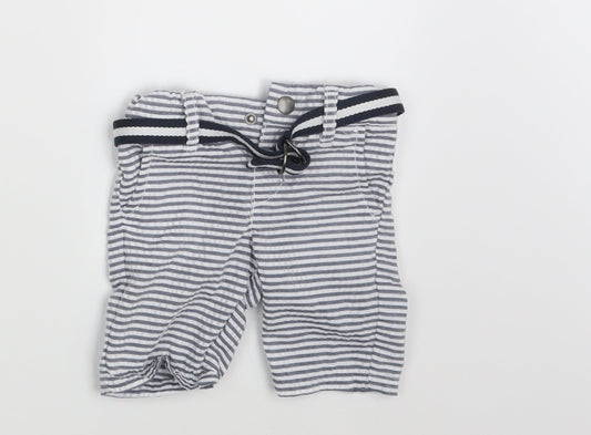 Denim Co.  Baby White Striped  Sweatpants Trousers Size 6-9 Months  - Waist 18in; Inside  leg 4in