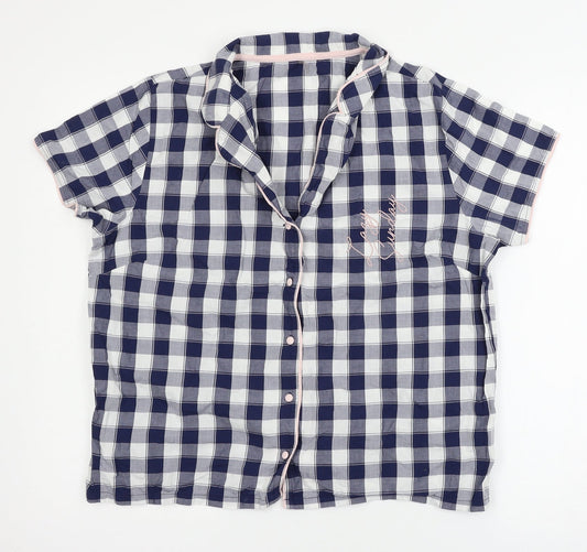 George Womens Blue Check  Top Pyjama Pants Size 8