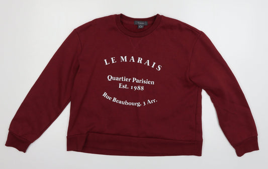 Primark Womens Red  Jersey Pullover Sweatshirt Size XS