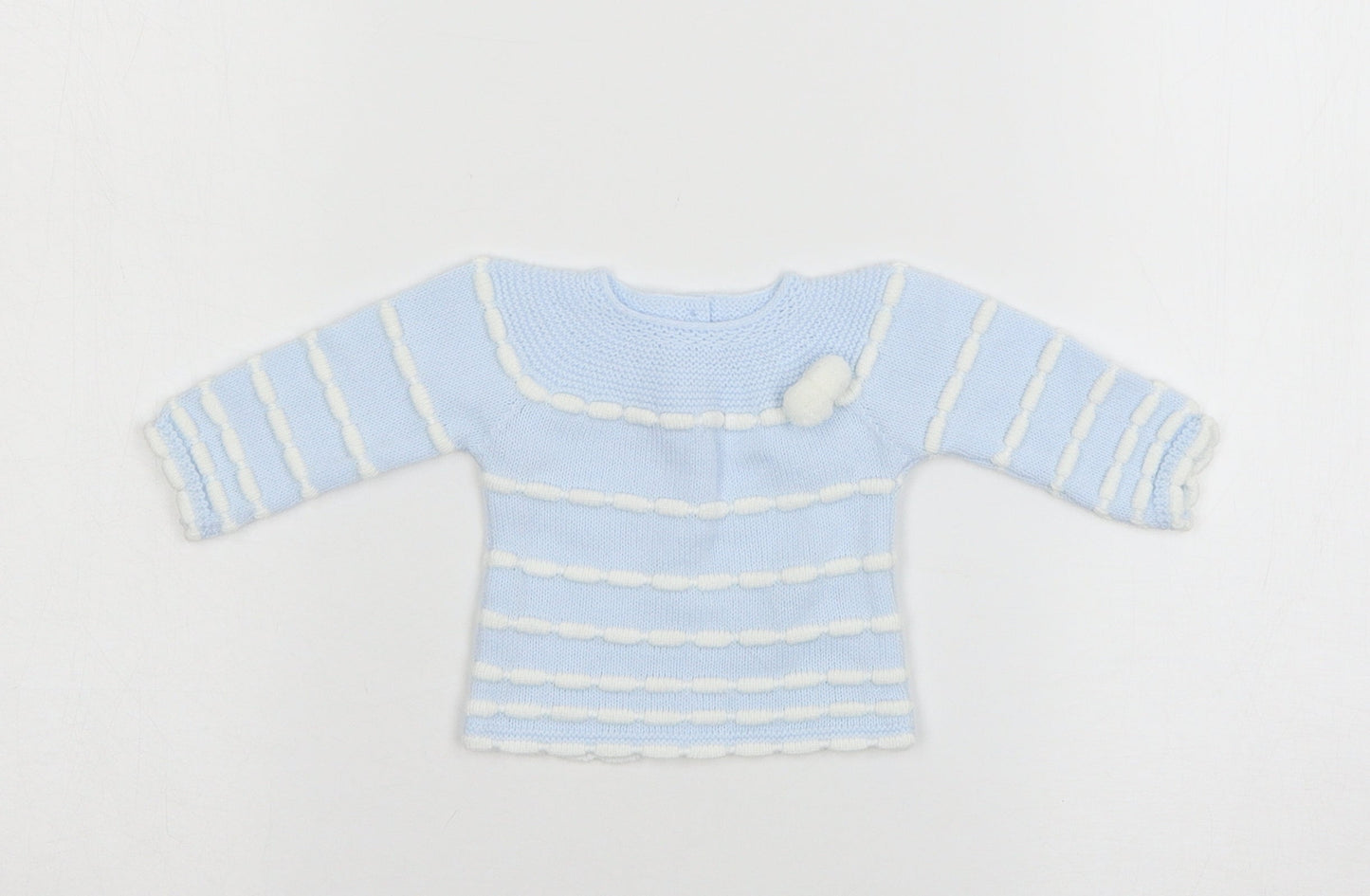VB Boys Black Striped Knit Pullover Jumper Size 0-3 Months