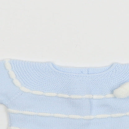 Close-up detail of VB boys’ black striped knit jumper, size 0-3, months