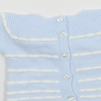 Brand and care label for VB boys’ black striped knit jumper, size 0-3, months
