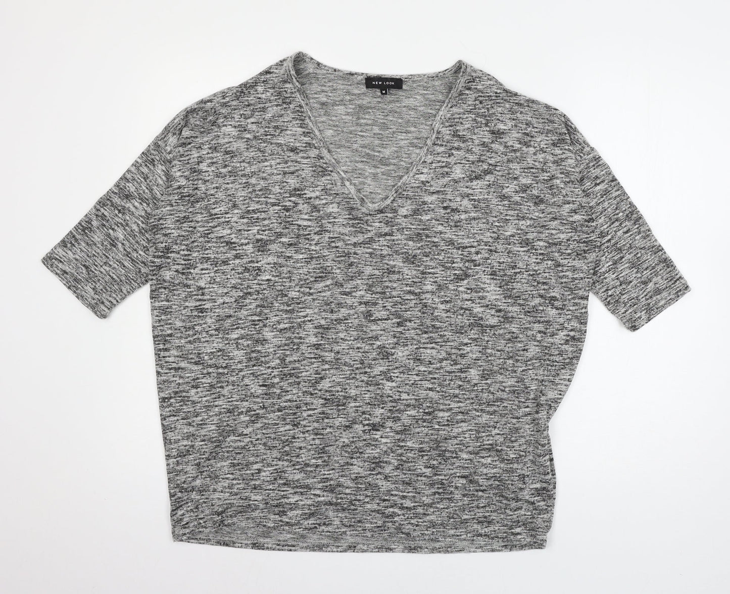 New Look Womens Grey  Knit Basic T-Shirt Size M