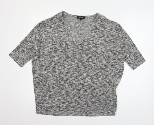 New Look Womens Grey  Knit Basic T-Shirt Size M