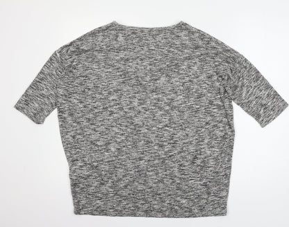 New Look Womens Grey  Knit Basic T-Shirt Size M