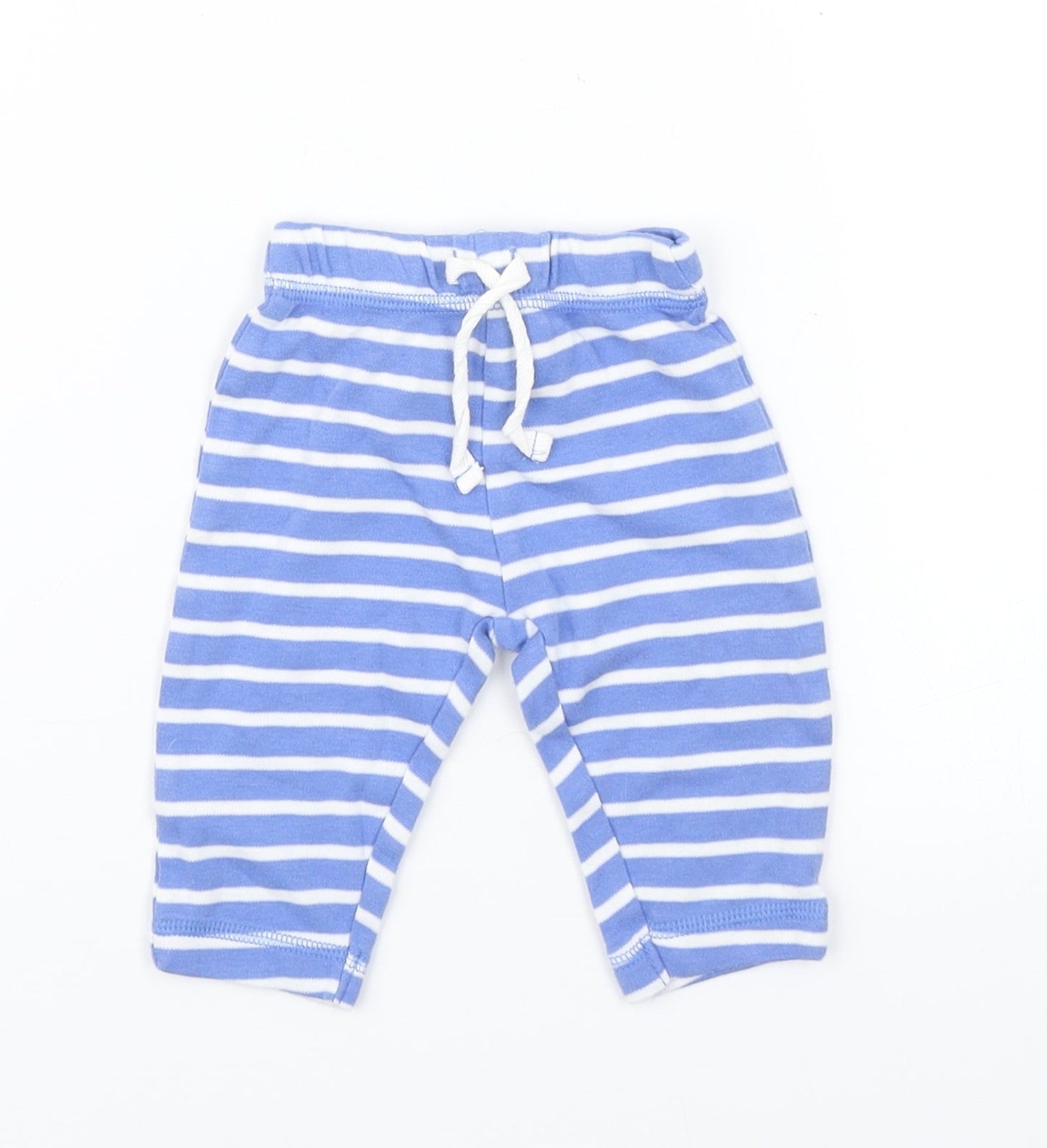 John Lewis Boys Blue Striped  Jogger Trousers Size 0-3 Months