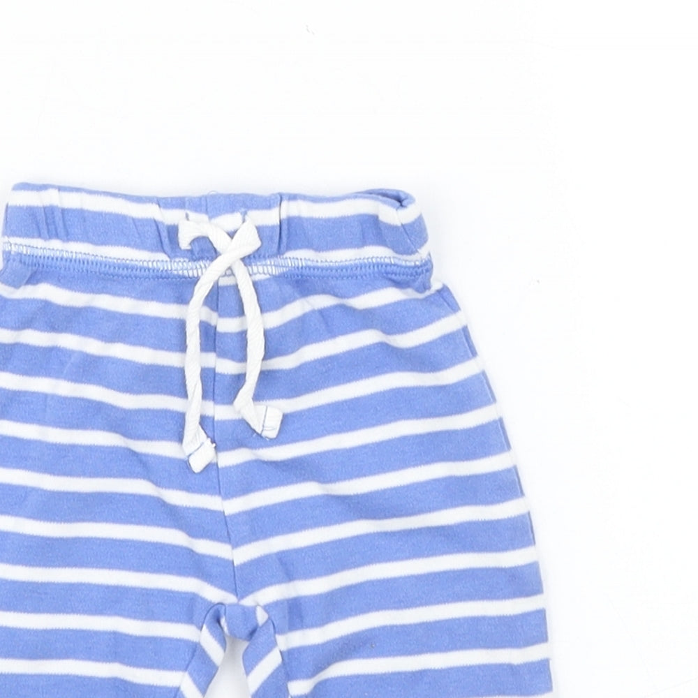 John Lewis Boys Blue Striped  Jogger Trousers Size 0-3 Months