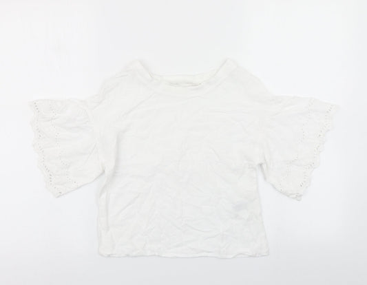 H&M Girls White   Basic T-Shirt Size 11 Years