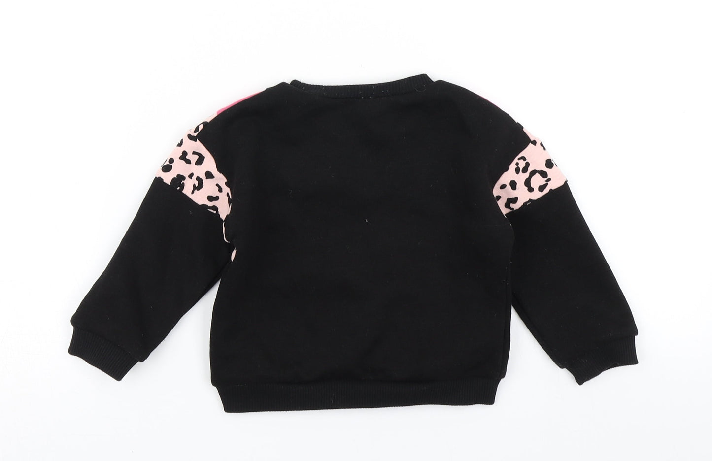 Matalan Girls Black Colourblock  Basic T-Shirt Size 9-12 Months