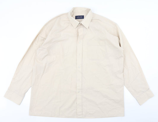Double TWO Mens Brown    Button-Up Size 17
