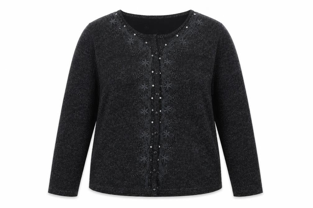 Bonmarché Womens Black Knit Cardigan Jumper Size M