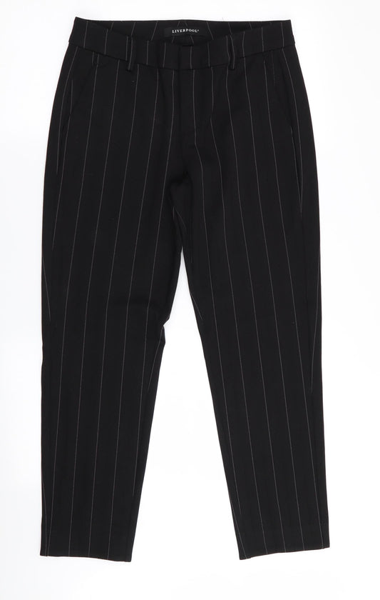 liverpool Womens Black Striped  Trousers  Size 8 L28 in