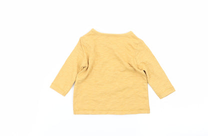 Back view of Next girls’ yellow basic t-shirt, size 0-3, months