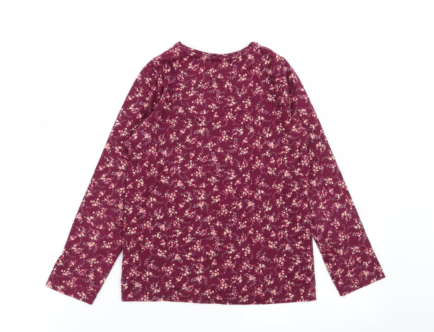 M  Girls Red Floral  Basic T-Shirt Size 8 Years
