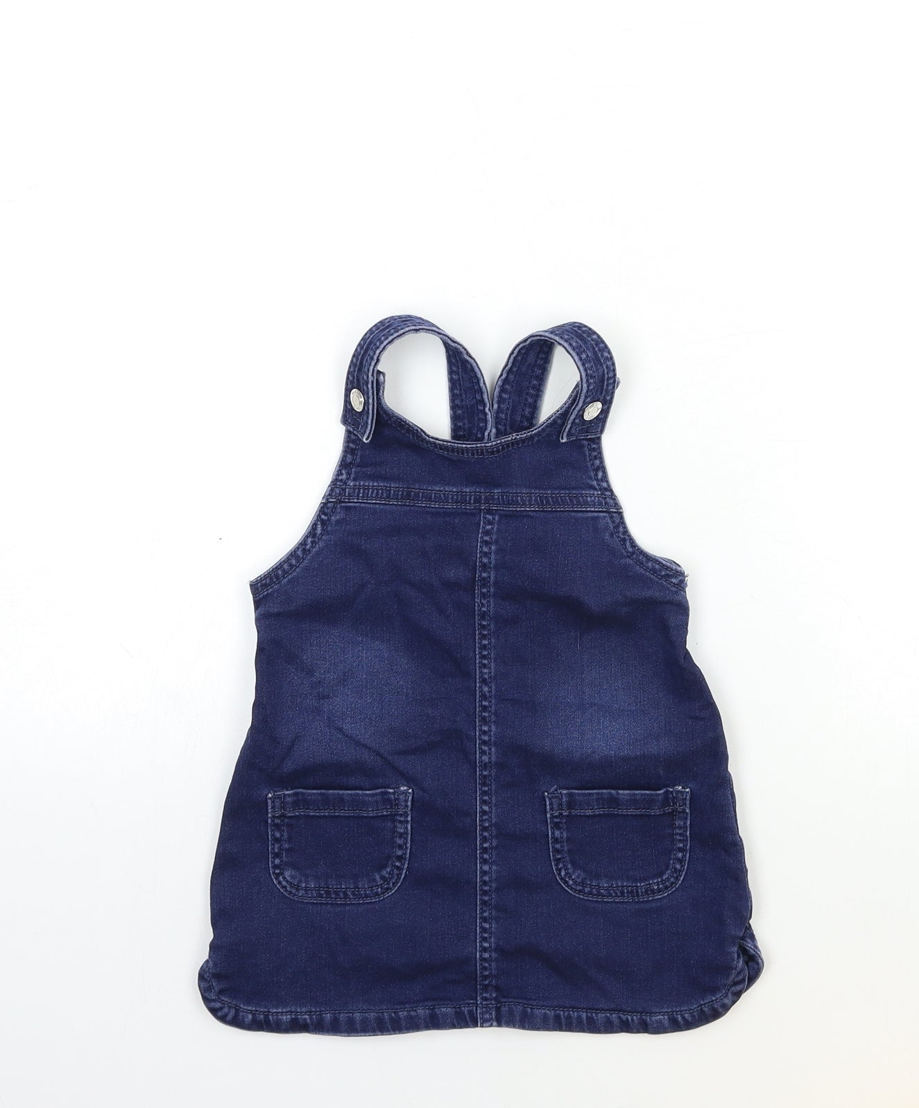 Maine Baby Blue  Denim Pinafore/Dungaree Dress  Size 9-12 Months