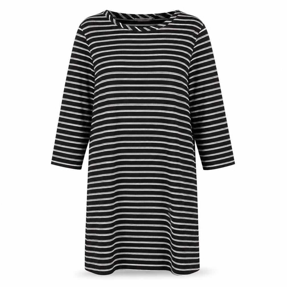 George Womens Black Striped  Basic T-Shirt Size 12