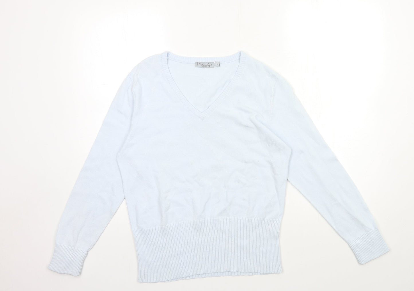 Daily Women Womens Blue  Knit Pullover Jumper Size M