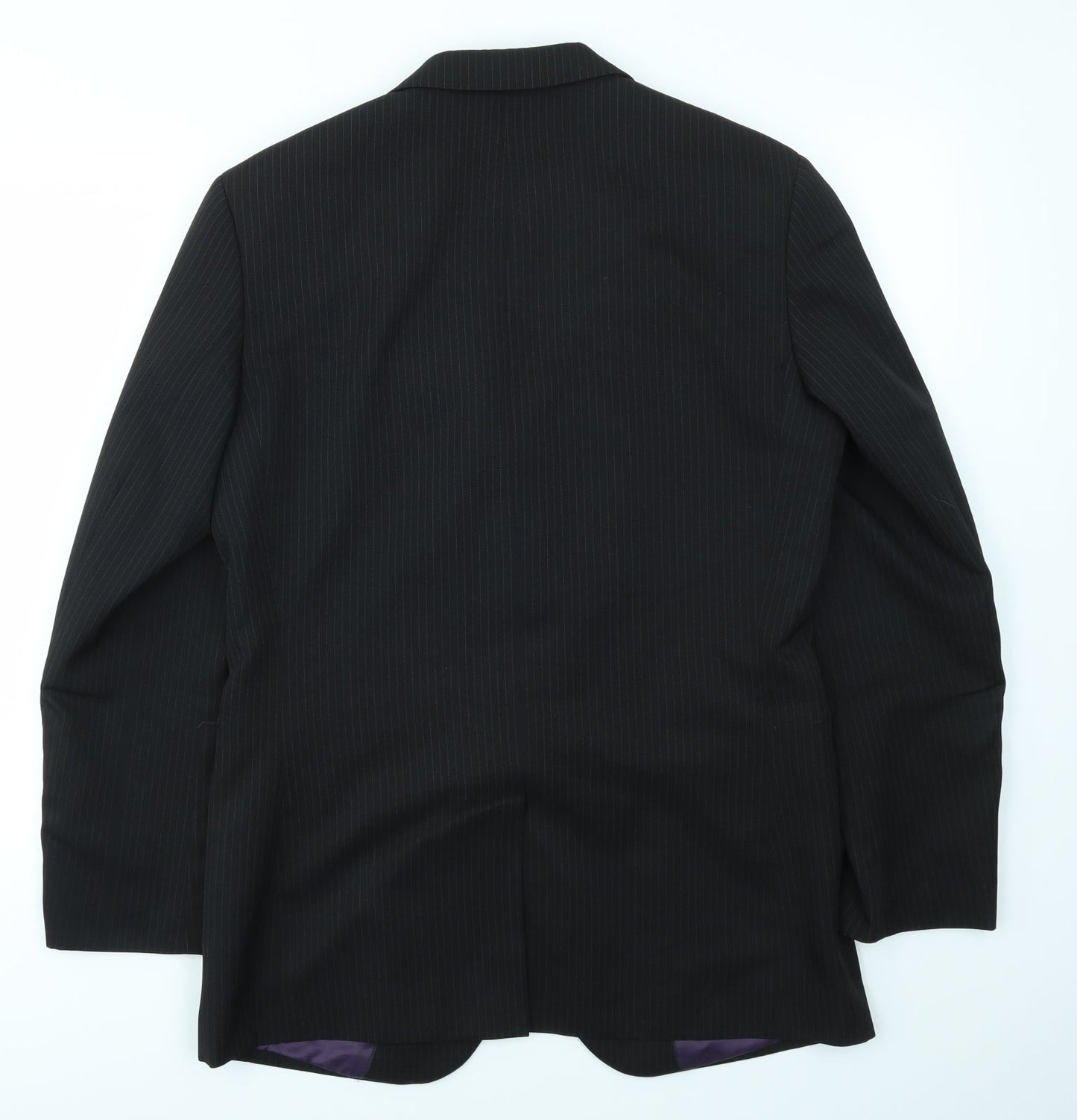 T&W Mens Black Striped  Jacket Blazer Size 38