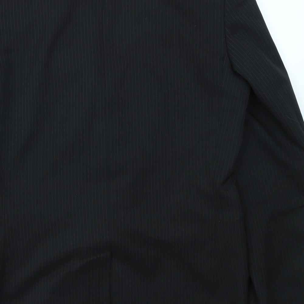 T&W Mens Black Striped  Jacket Blazer Size 38
