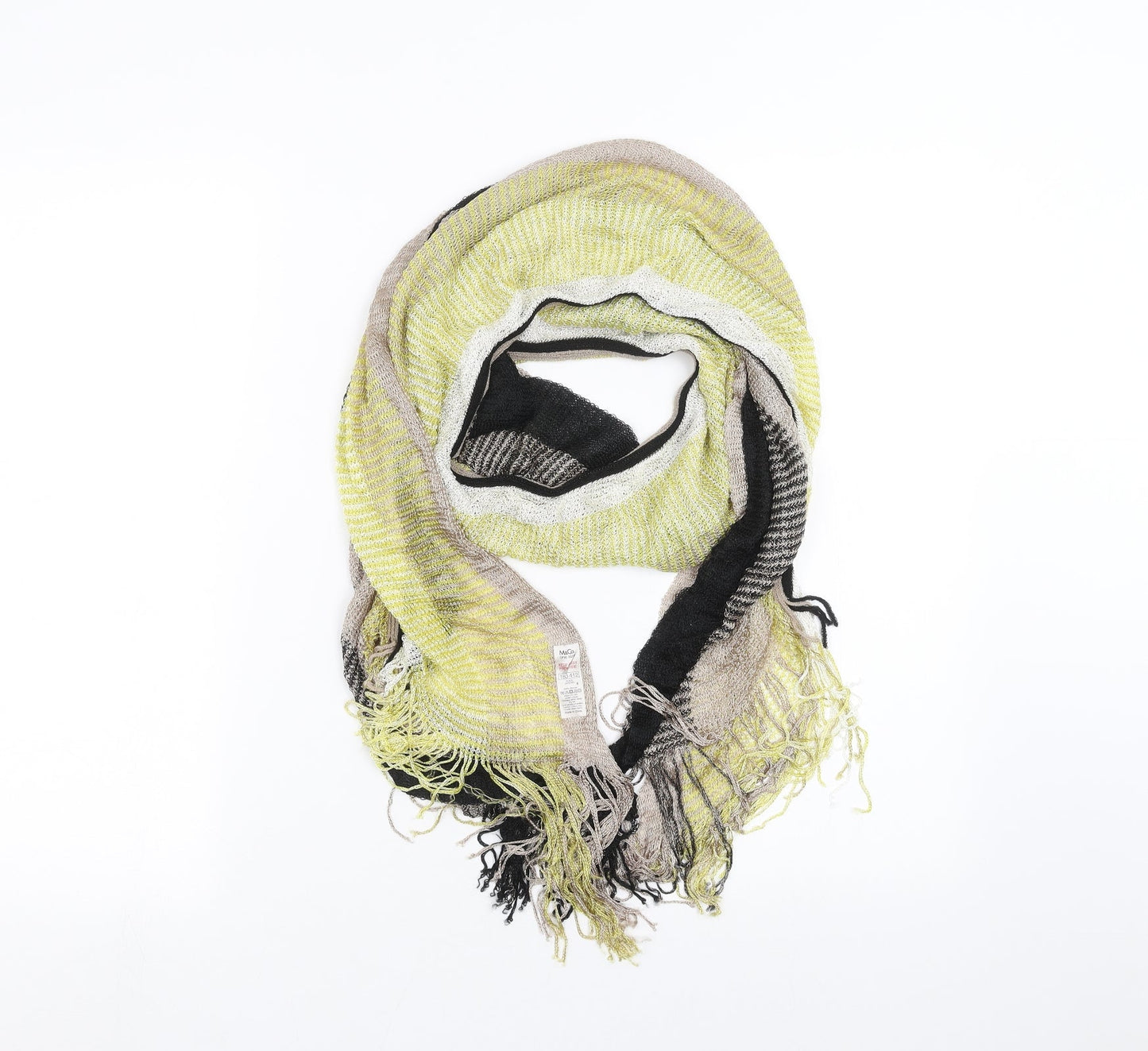 M&Co Womens Black Striped   Scarf