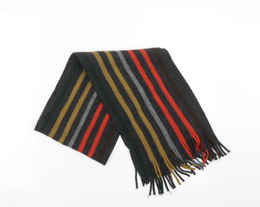 Preworn Mens Grey Striped  Scarf  One Size
