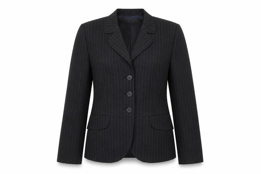 Wardrobes Womens Grey Striped  Jacket Suit Jacket Size 8
