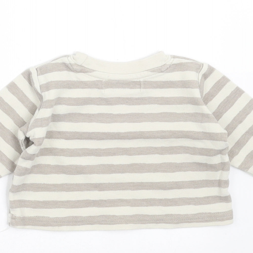 Earlydays Baby Grey Striped  Basic T-Shirt Size 0-3 Months