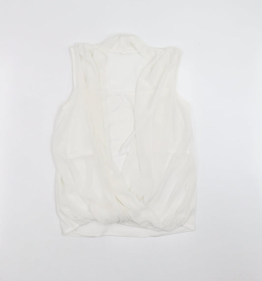Preworn Womens White   Basic Blouse Size L