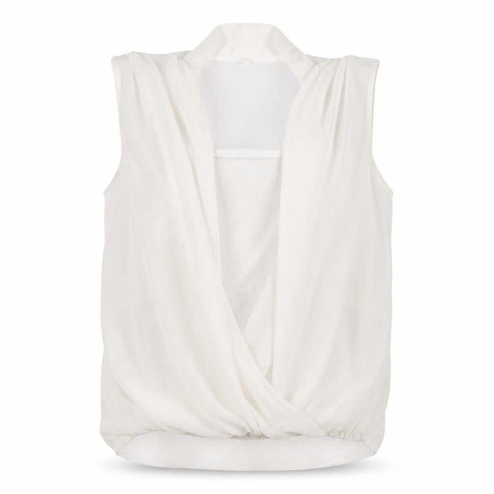 Preworn Womens White   Basic Blouse Size L