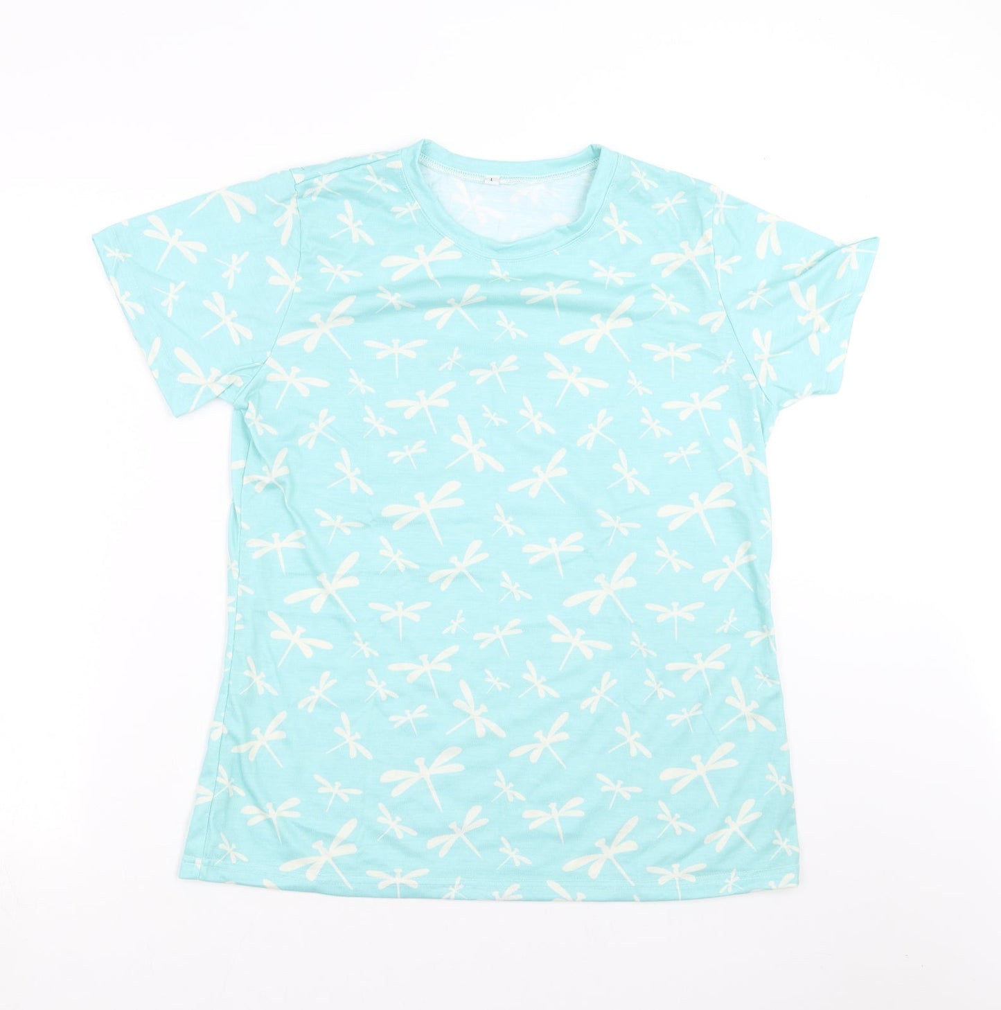Preworn Womens Green   Basic T-Shirt Size L  - Dragon Fly