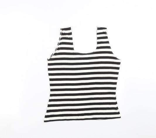 Wallis Womens Black Striped  Basic Tank Size 14
