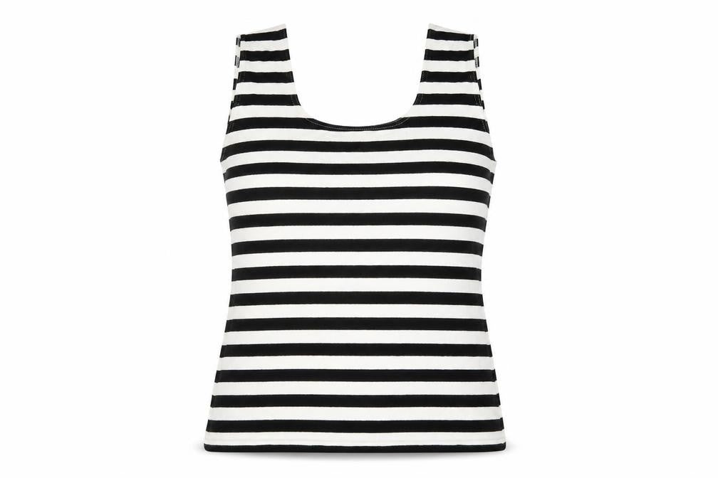 Wallis Womens Black Striped  Basic Tank Size 14