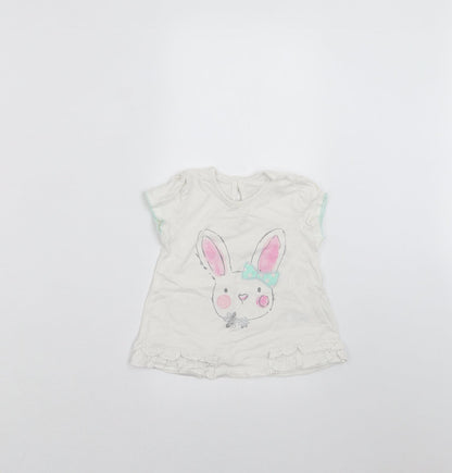 Additional front view of George White Basic T-Shirt, size 9-12, Months - Rabbit