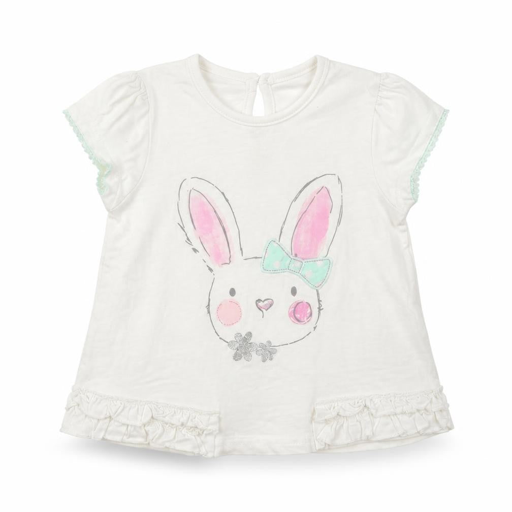 George  White   Basic T-Shirt Size 9-12 Months  - Rabbit