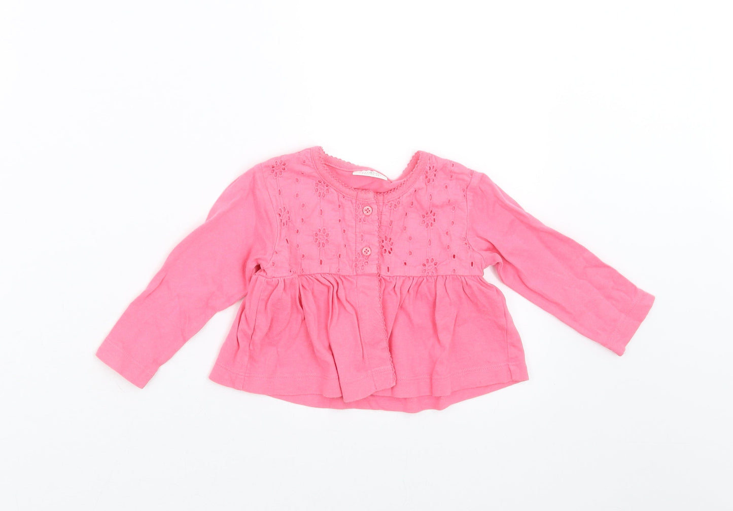 NEXT Girls Pink Floral  Basic T-Shirt Size 6-9 Months