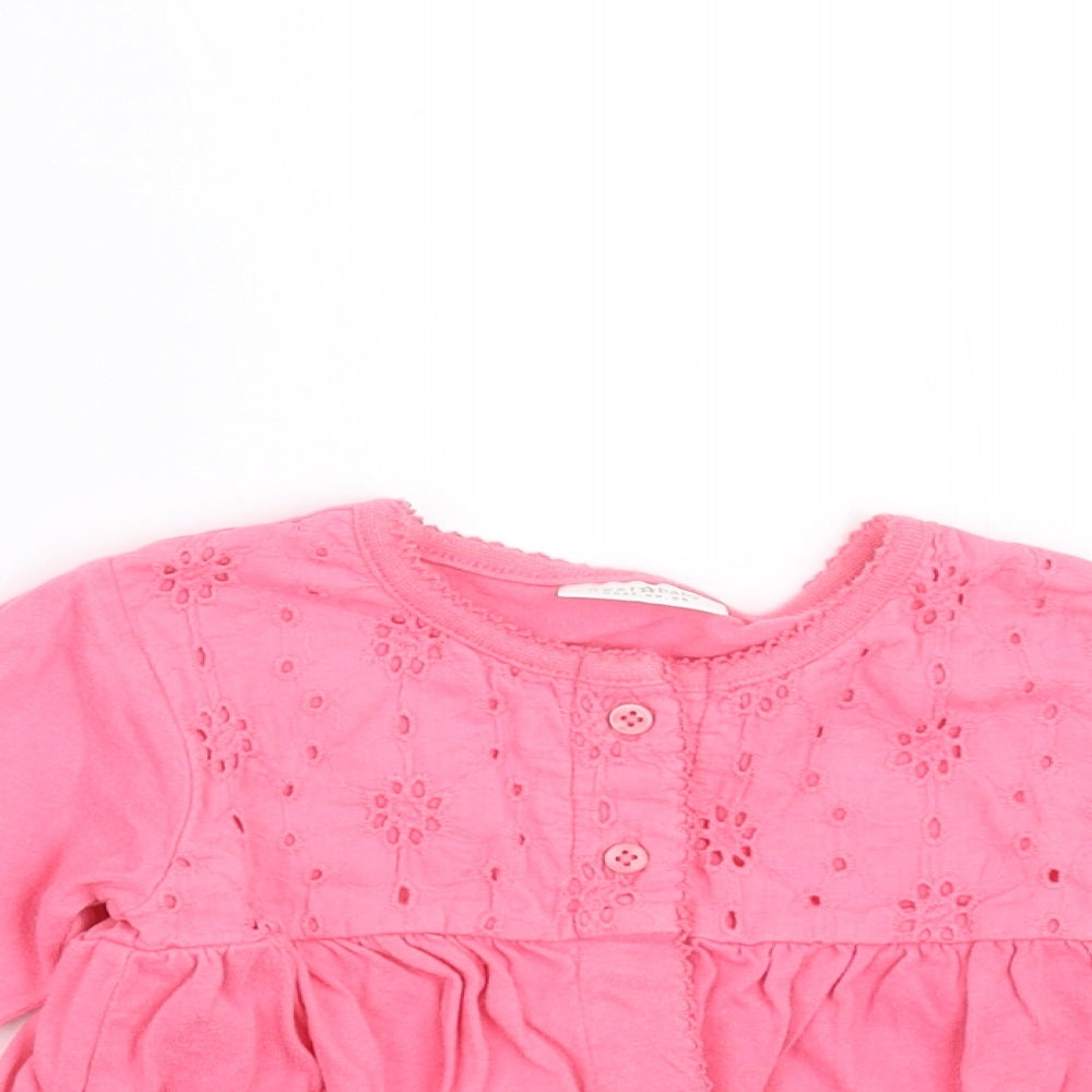 NEXT Girls Pink Floral  Basic T-Shirt Size 6-9 Months