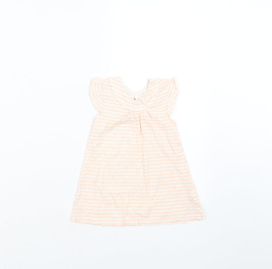 George Girls Pink Striped  T-Shirt Dress  Size 6-9 Months