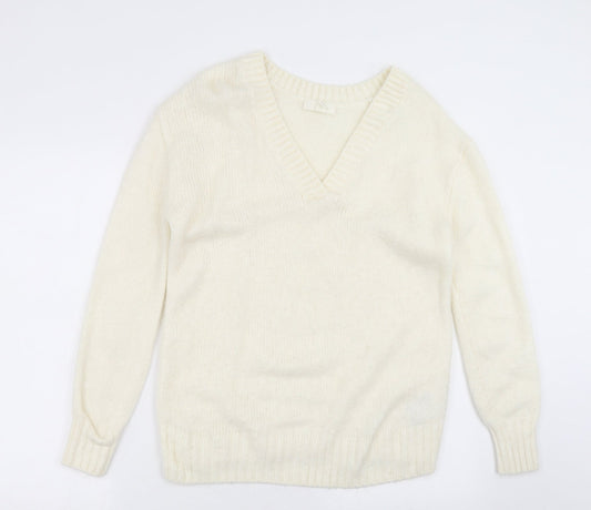 H&M Womens Ivory  Knit Pullover Jumper Size XS