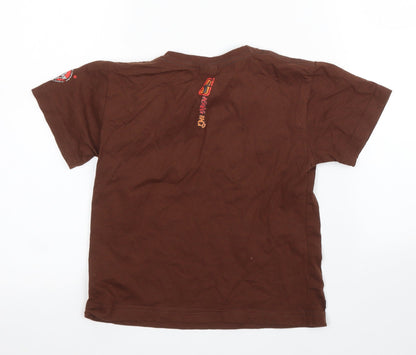 Preloved Preworn Boys Brown   Basic T-Shirt Size 5 Years  - Batman - Back