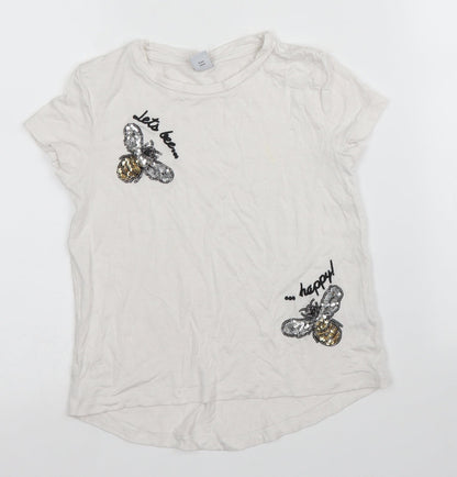 Additional front view of Tu girls’ white basic t-shirt, size 5, years