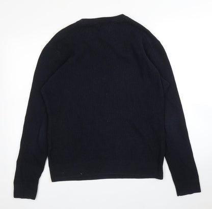 Preloved H&M Mens Blue   Pullover Jumper Size M - Back