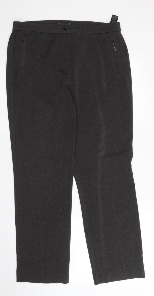 M&S Womens Grey   Trousers  Size 12 L28 in